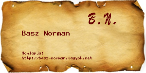 Basz Norman névjegykártya